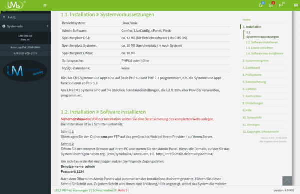 Handbuch vom LMs CMS OS 4.0