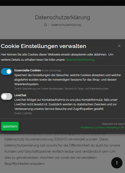 Cookie Consent Plugin für Webseiten