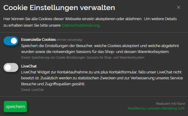 Cookie Einstellungen verwalten