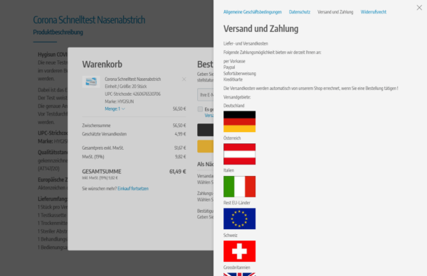 Produktverkauf: Rechtliches