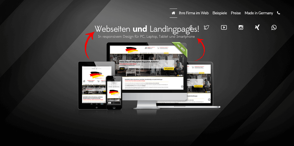 Referenzen/Beispiele: Landingpage von ihre-firma-im-web.de