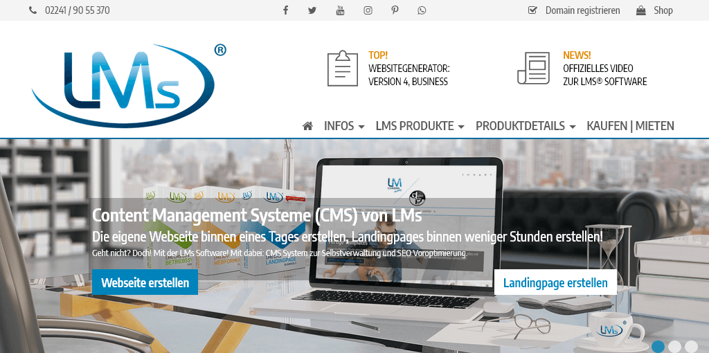 Referenzen/Beispiele: Webseite von LMs-cms.de