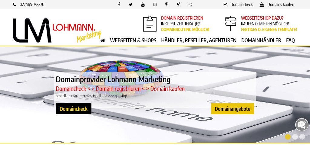 Referenzen/Beispiele: Webseite von wunschdomainkaufen.de