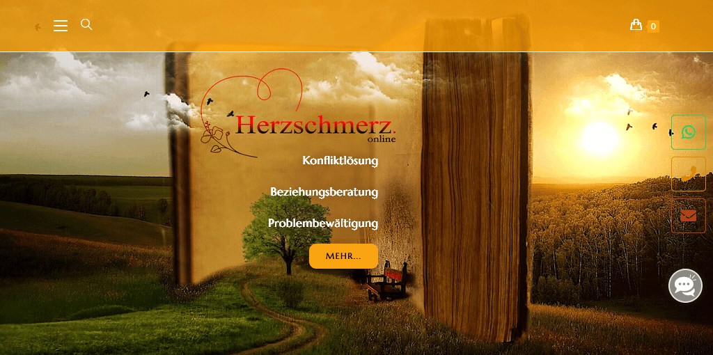 Referenzen/Beispiele: Webseite, Shop und Blog von herzschmerz-online.de