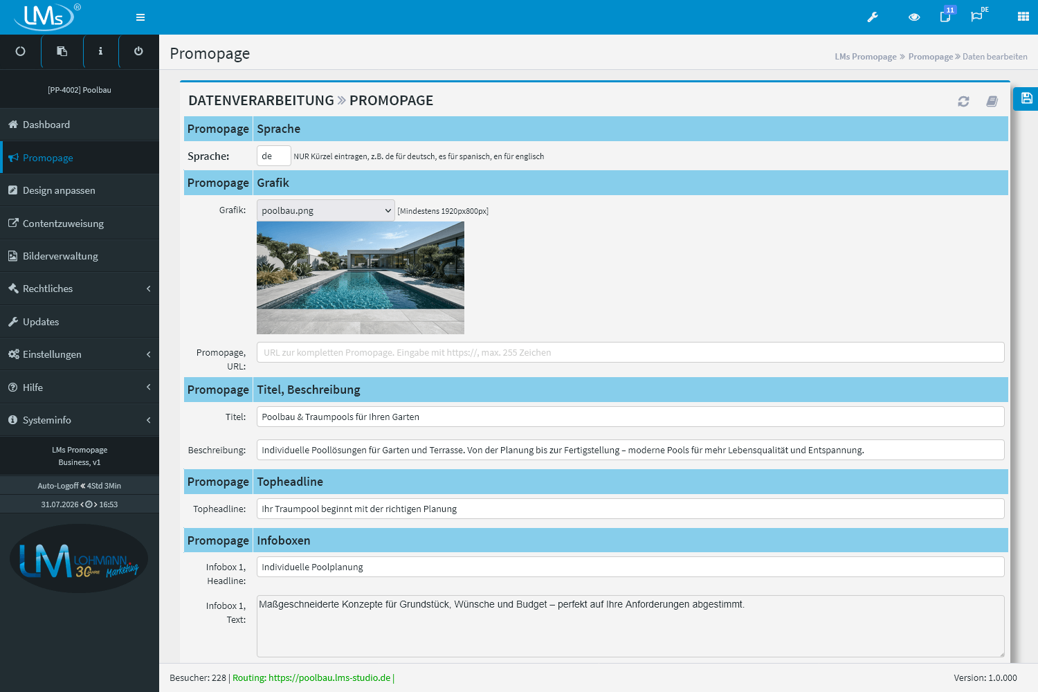 Promopage Business 11 LMs CMS System Promopage 2