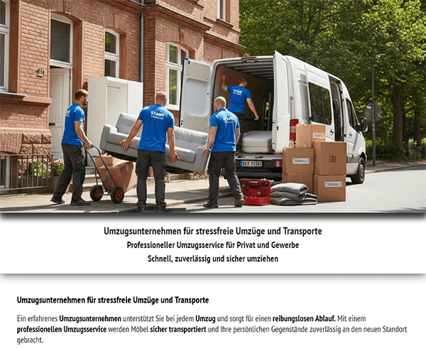 Landingpage Business 14 Landingpage Business: Muster 2013, Umzugsunternehmen