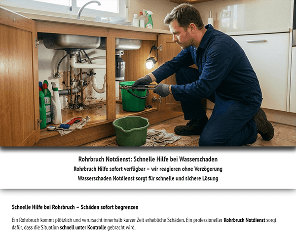 Landingpage Business 21 Landingpage Business: Muster 2020, Rohrbruchnotdienst