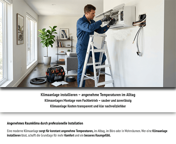 Landingpage Business 22 Landingpage Business: Muster 2021, Klimaanlagen