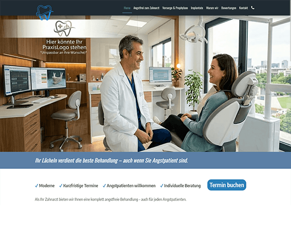 Landingpage Ultimate - Mietversion 2 Landingpage Ultimate: Muster 3001A, Zahnarzt