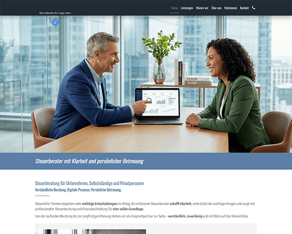 Landingpage Ultimate - Mietversion 3 Landingpage Ultimate: Muster 3002A, Steuerberatung