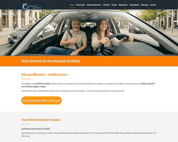 Landingpage Ultimate - Mietversion 4 Landingpage Ultimate: Muster 3003A, Fahrschule