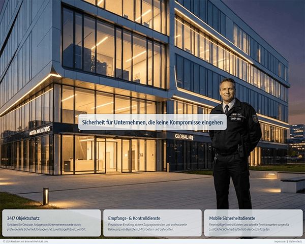 Promopage Business 2 Promopage: Muster 4001, Sicherheitsdienst